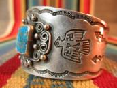 Antique Thunderbird stamped Wide Cuff  c.1930