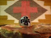 Vintage Cross Shape Shadowbox Silver Ring  c.1940～