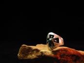 Vintage Cross Shape Shadowbox Silver Ring  c.1940～