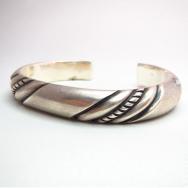 Vintage Engraving Heavy Ingot Silver Cuff  c.1960