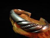 Vintage Engraving Heavy Ingot Silver Cuff  c.1960