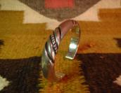 Vintage Engraving Heavy Ingot Silver Cuff  c.1960