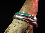 Vintage Engraving Heavy Ingot Silver Cuff  c.1960