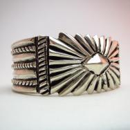 Ernie Lister Coin Silver Cuff Sunburst