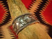 Ernie Lister Coin Silver Concho Stamped Cuff