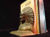 Antique Indian Chief Cast Iron Bookends 1910～