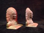 Antique Indian Chief Cast Iron Bookends 1910～