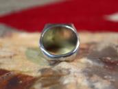 Vintage Zuni Turquoise Inlay Square Face Men's Ring  c.1950～