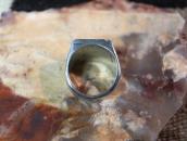 Vintage Zuni Turquoise Inlay Square Face Men's Ring  c.1950～