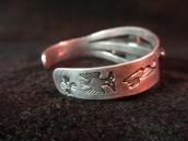 Vintage Coin Silver Thunderbird patch Cuff  c.1930