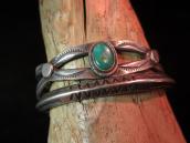 Antique Ingot Split Shank Cuff with Stone  c.1920