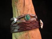 Antique Ingot Split Shank Cuff with Stone  c.1920