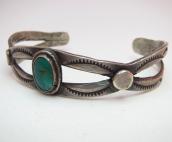 Antique Ingot Split Shank Cuff with Stone  c.1920