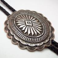 Vintage Stamped Silver Concho Bolo  c.1970～