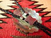 Vintage Stamped Silver Concho Bolo  c.1970～