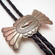 Bow Tie Bolo  Bowknot Shape Stamped Concho