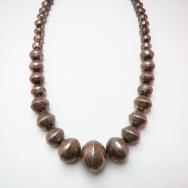 Vintage Silver Bead Necklace with Stamping  c.1960