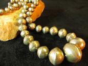 Vintage Silver Bead Necklace with Stamping  c.1960