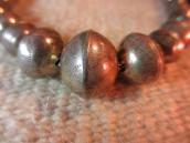 Vintage Silver Bead Necklace with Stamping  c.1960