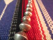 Vintage Silver Bead Necklace with Stamping  c.1960