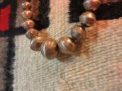 Vintage Silver Bead Necklace with Stamping  c.1960