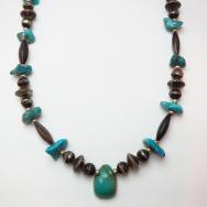 Vintage Silver&Turquoise Bead Necklace  c.1950