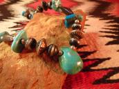 Vintage Silver&Turquoise Bead Necklace  c.1950