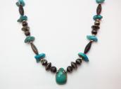 Vintage Silver&Turquoise Bead Necklace  c.1950