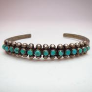 Zuni Cuff with 15 Turquoise & Silver balls  c.1940