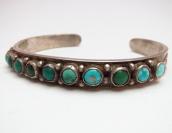 Antique Zuni Ingot Silver Cuff with 11Stone c.1930