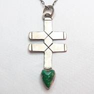 Vintage stamped Dragonfly Cross Necklace w/TQ