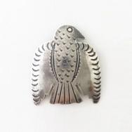 Antique Navajo Thunderbird Shape Stamped Silver Pin  c.1930～