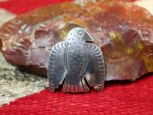 Antique Navajo Thunderbird Shape Stamped Silver Pin  c.1930～