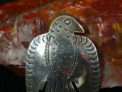 Antique Navajo Thunderbird Shape Stamped Silver Pin  c.1930～