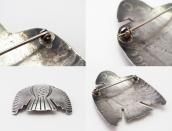 Antique Navajo Thunderbird Shape Stamped Silver Pin  c.1930～