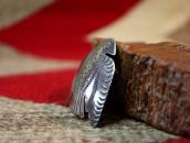 Antique Navajo Thunderbird Shape Stamped Silver Pin  c.1930～