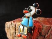 Zuni Channel Inlay Stoned Mickey Ring c.1970