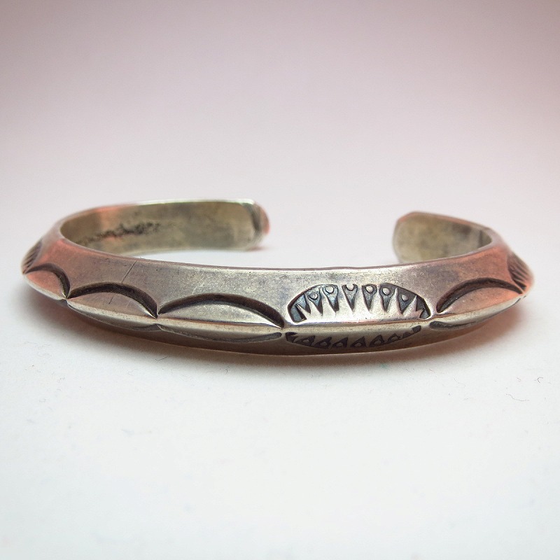 Antique Stamped INGOT Triangle Wire Cuff  c.1940