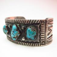 【Ramon Platero】Navajo Vintage Ingot Silver Cuff w/TQ c.1945～