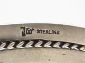 Vtg 【BELL】 Two Triangle & Twisted Wires Silver Cuff  c.1950