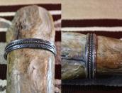 Vtg 【BELL】 Two Triangle & Twisted Wires Silver Cuff  c.1950