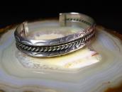 Vtg 【BELL】 Two Triangle & Twisted Wires Silver Cuff  c.1950