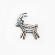 Vintage Navajo Sand Casted Silver Antelope Shape Pin c.1960～