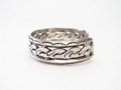 Atq【IH】Coin Silver Flat Twisted & Triangle Wires Cuff c.1930