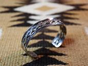 Atq【IH】Coin Silver Flat Twisted & Triangle Wires Cuff c.1930