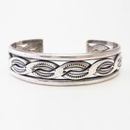 Atq【IH】CoinSilver FlatTwisted & Half-Round Wires Cuff c.1930