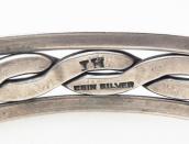 Atq【IH】CoinSilver FlatTwisted & Half-Round Wires Cuff c.1930