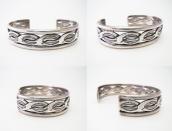 Atq【IH】CoinSilver FlatTwisted & Half-Round Wires Cuff c.1930