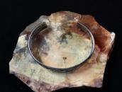 Atq【IH】CoinSilver FlatTwisted & Half-Round Wires Cuff c.1930