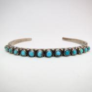 Antique Zuni Stamped Cuff with 14stone  c.1930～